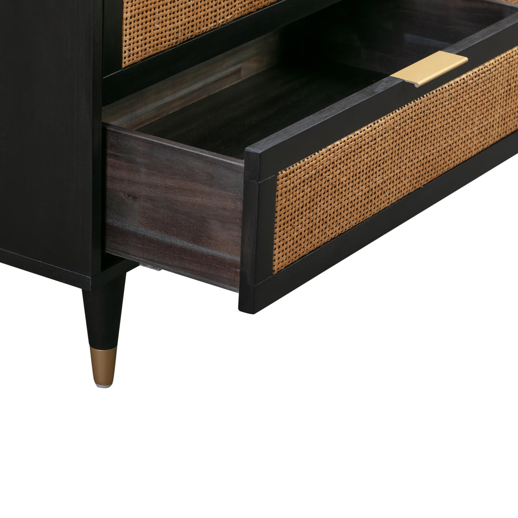 Sierra 60" Cane 6-Drawer Dresser