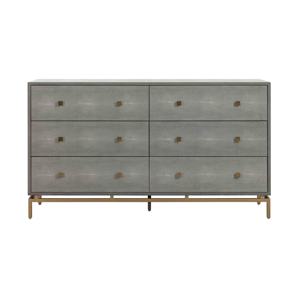 Pesce 57" Faux Shagreen 6-Drawer Dresser