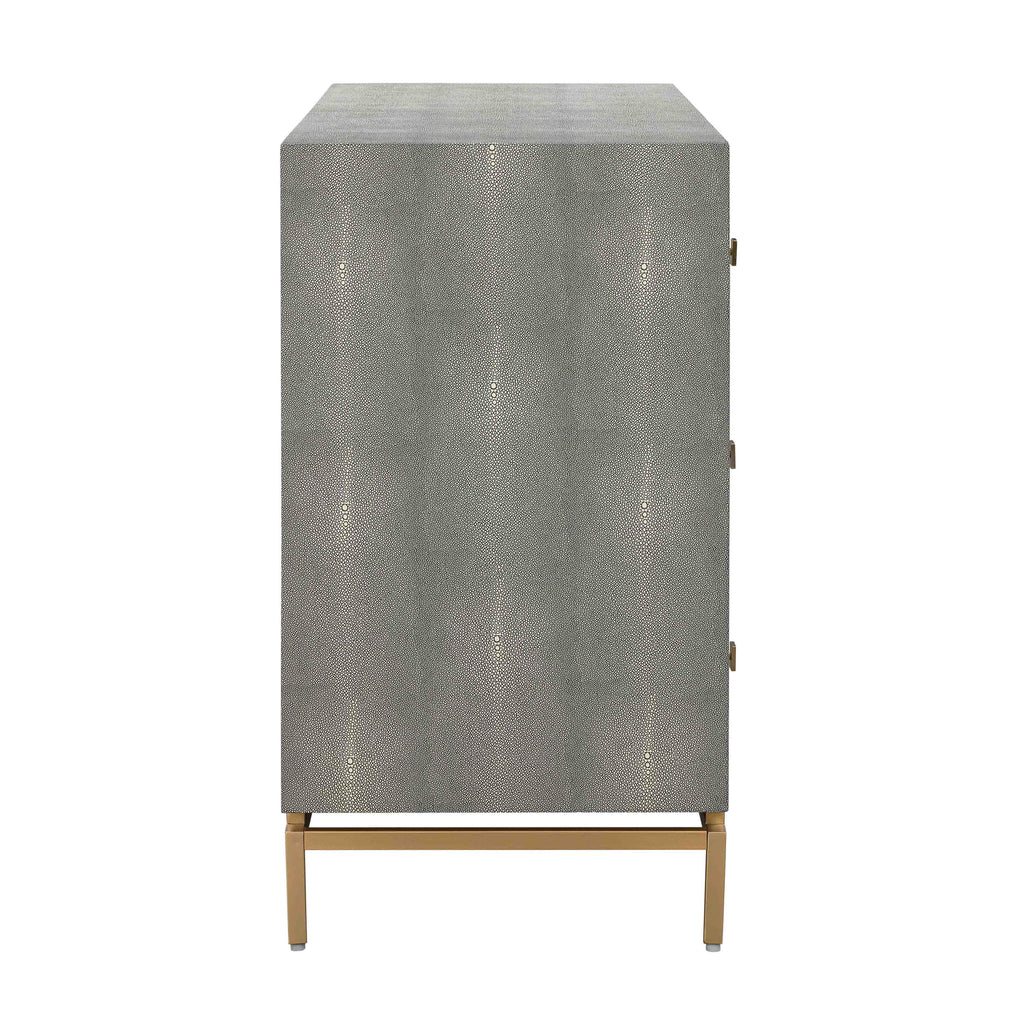 Pesce 57" Faux Shagreen 6-Drawer Dresser