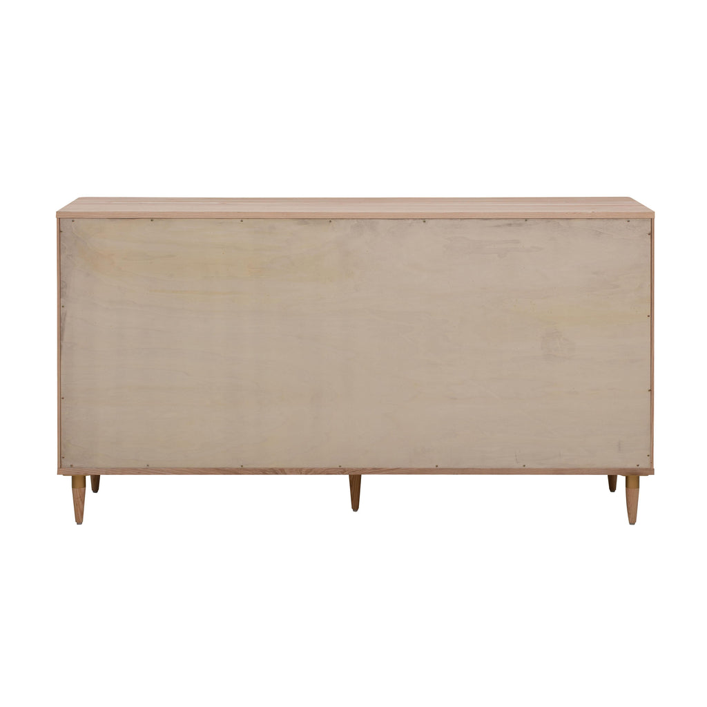 Carmen 63" Natural Ash and Cane 6-Drawer Dresser