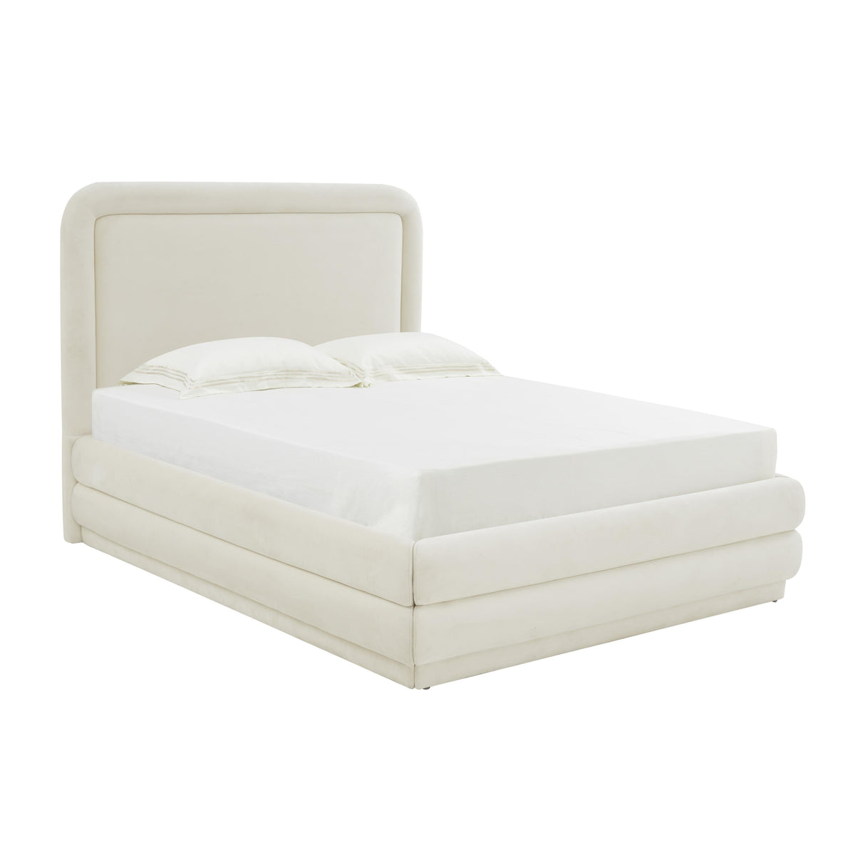 Briella Performance Velvet Bed — Cream Full