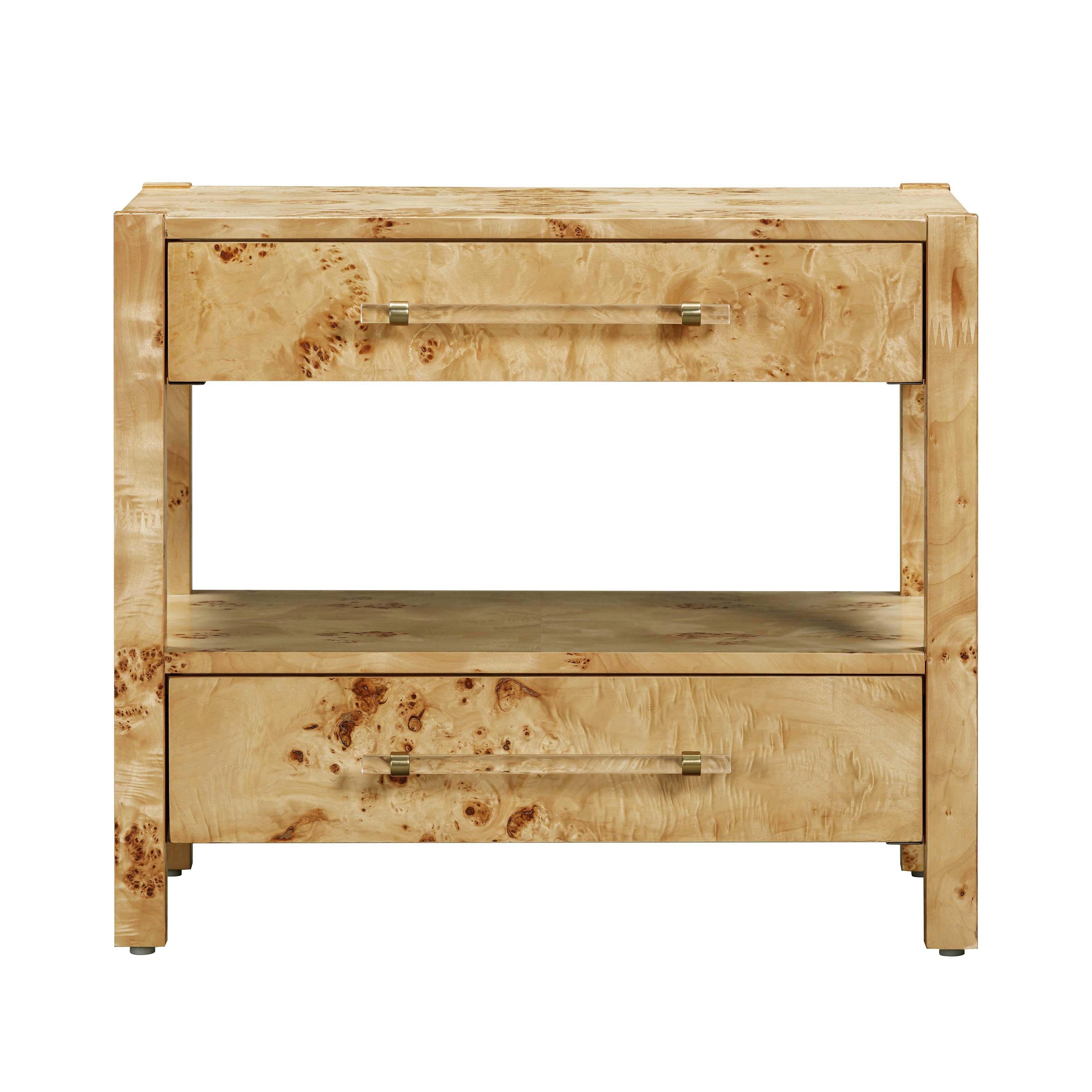 Brandyss 26" Burl 2-Drawer Nightstand