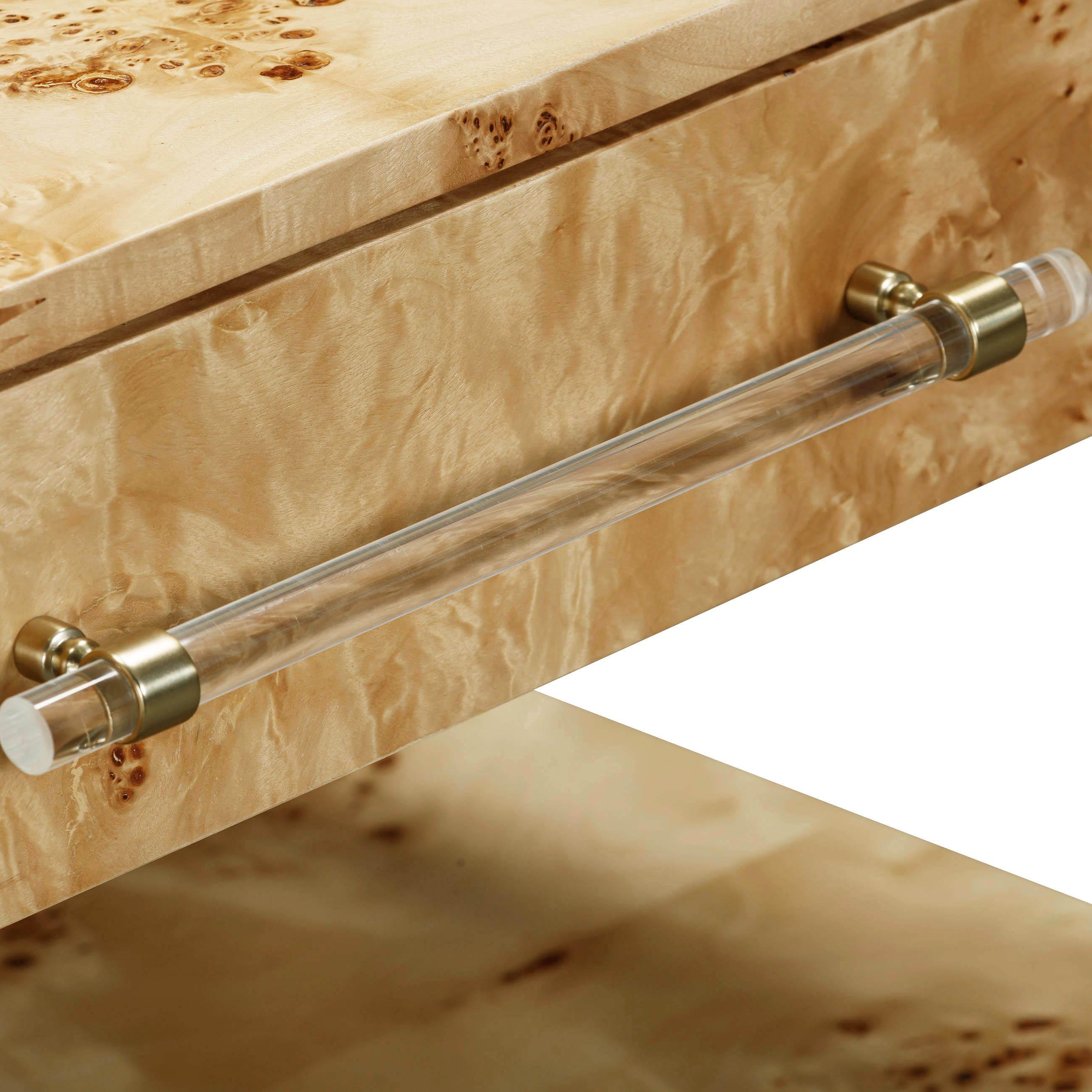 Brandyss 26" Burl 2-Drawer Nightstand