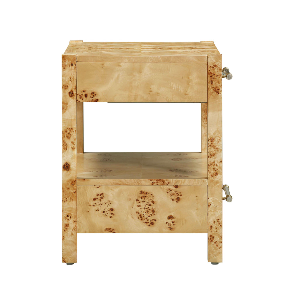 Brandyss 26" Burl 2-Drawer Nightstand