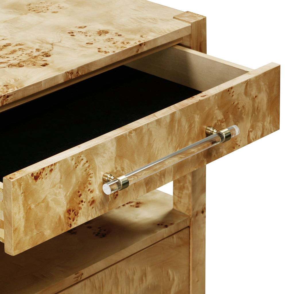 Brandyss 26" Burl 2-Drawer Nightstand