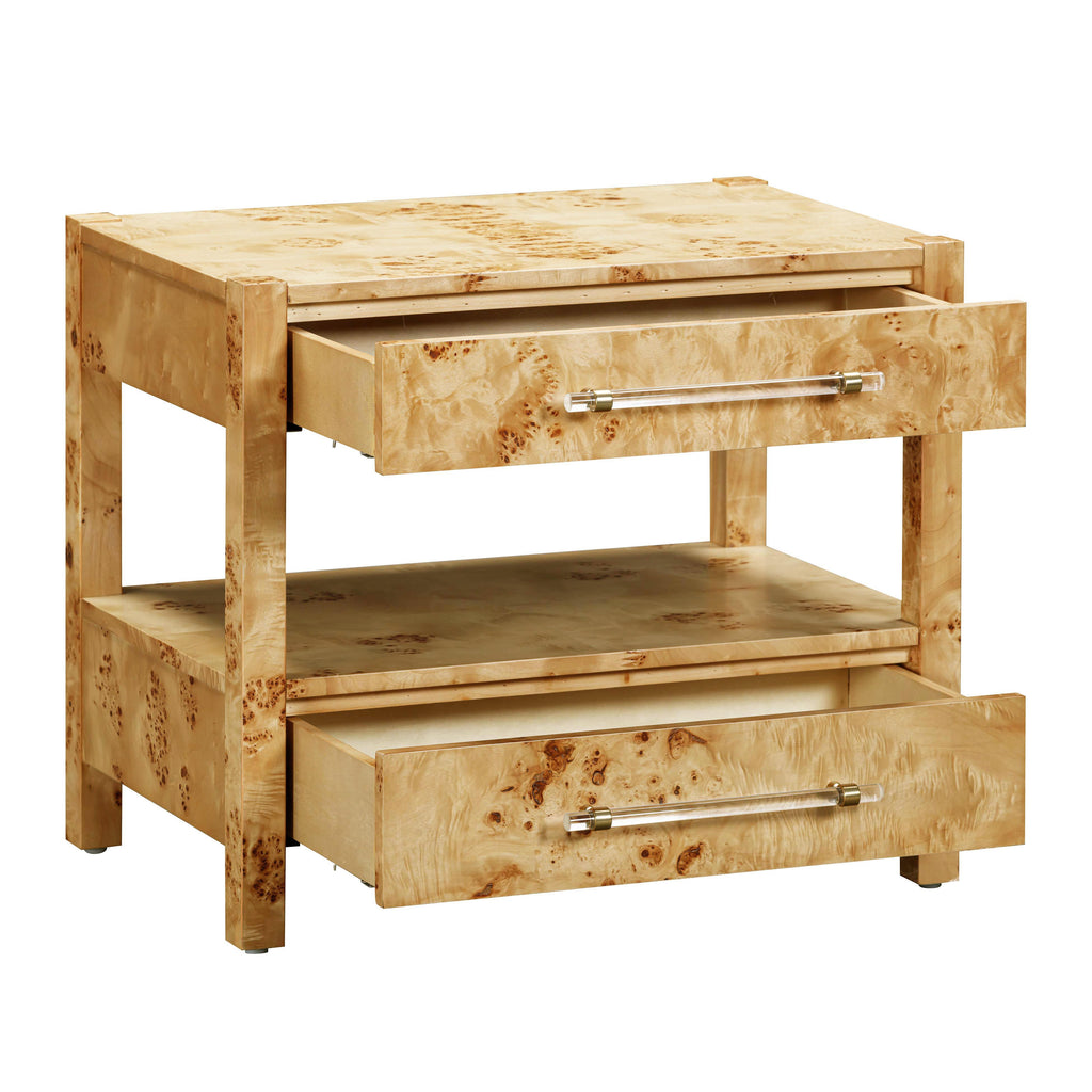 Brandyss 26" Burl 2-Drawer Nightstand