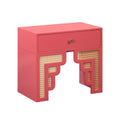 Suzie 26" Rattan Nightstand With Drawer — Pink null