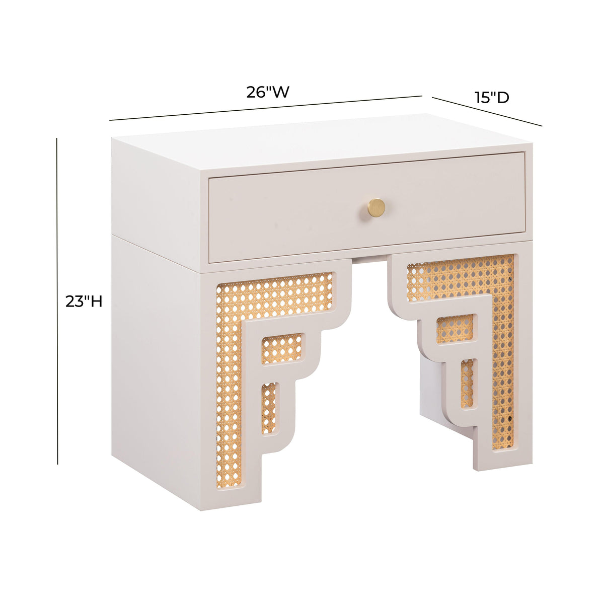 Suzie 26" Rattan Nightstand With Drawer