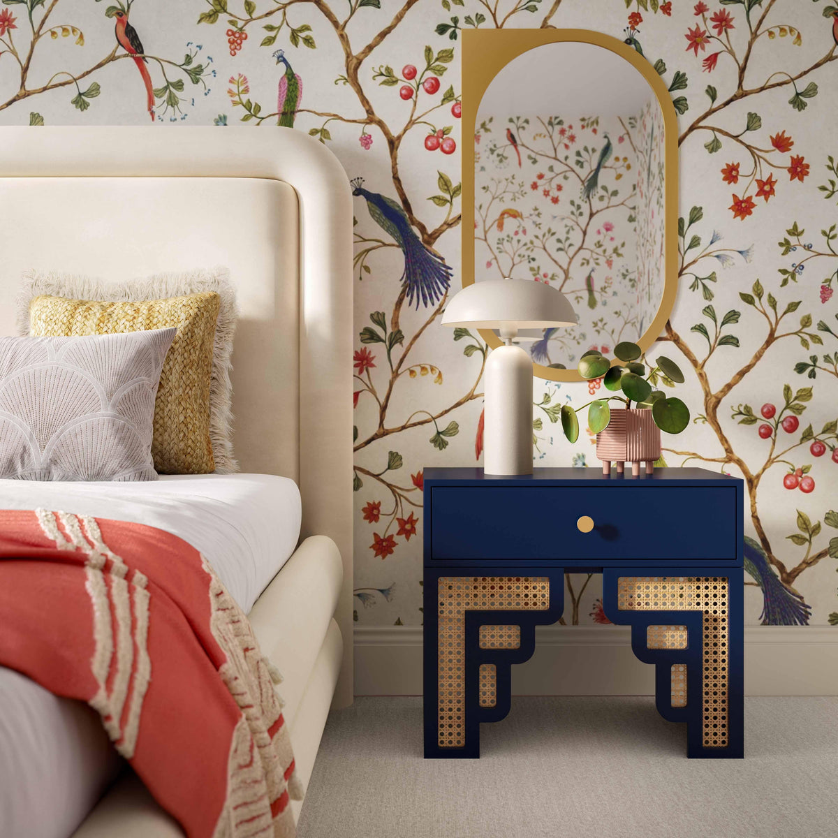 Suzie 26" Rattan Nightstand With Drawer