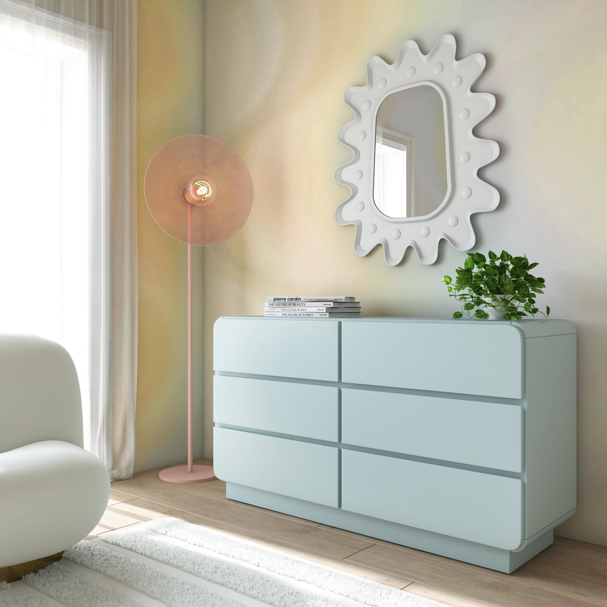Sagura 56" 6-Drawer Dresser
