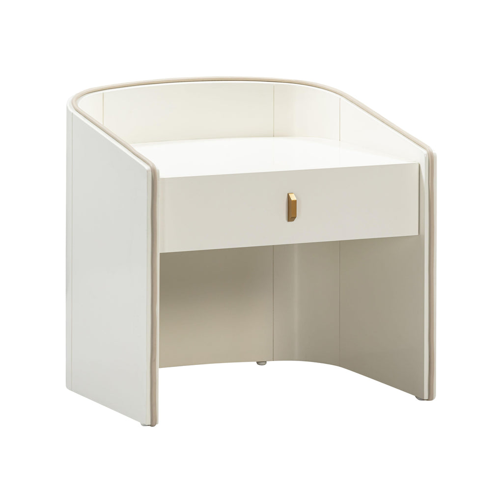 Collins 22" Lacquer Nightstand With Drawer — Cream null