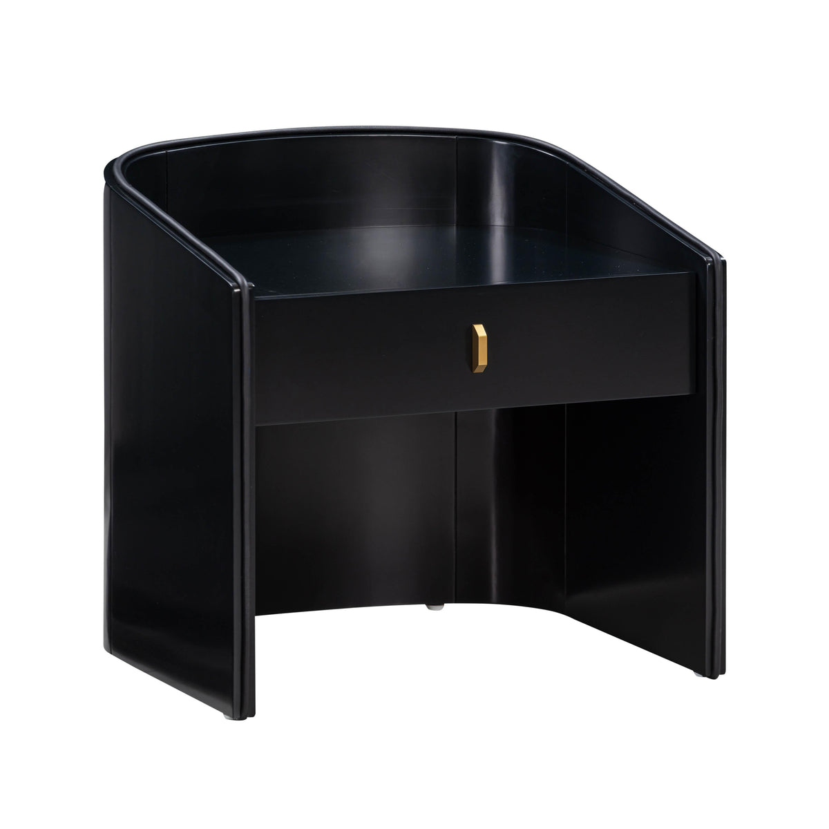 Collins 22" Lacquer Nightstand With Drawer — Black null