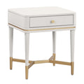 Julieta 19" Acacia Wood Nightstand With Drawer — Cream null