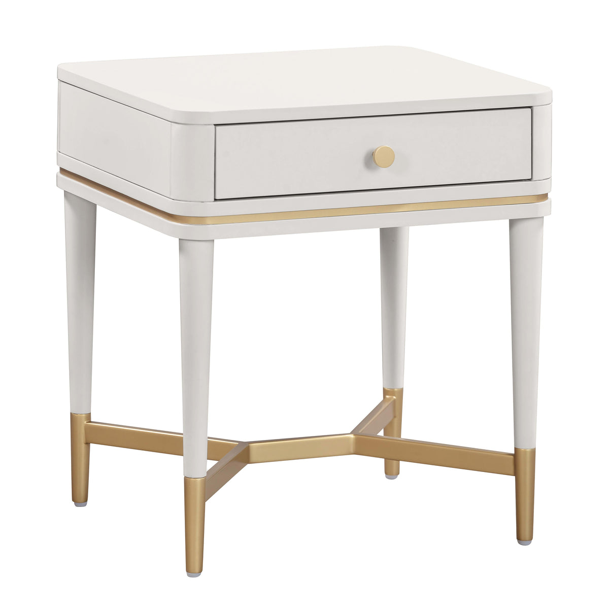 Julieta 19" Acacia Wood Nightstand With Drawer — Cream null
