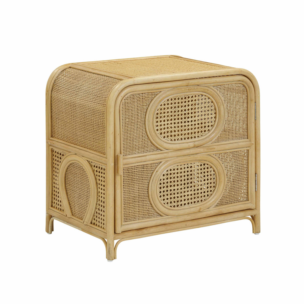 Tina 27" Rattan Nightstand With Storage — Natural null