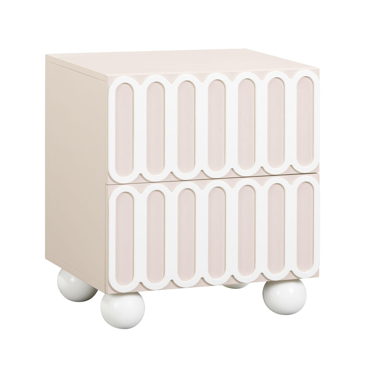 Tori 23" Motif 2-Drawer Nightstand — Taupe null