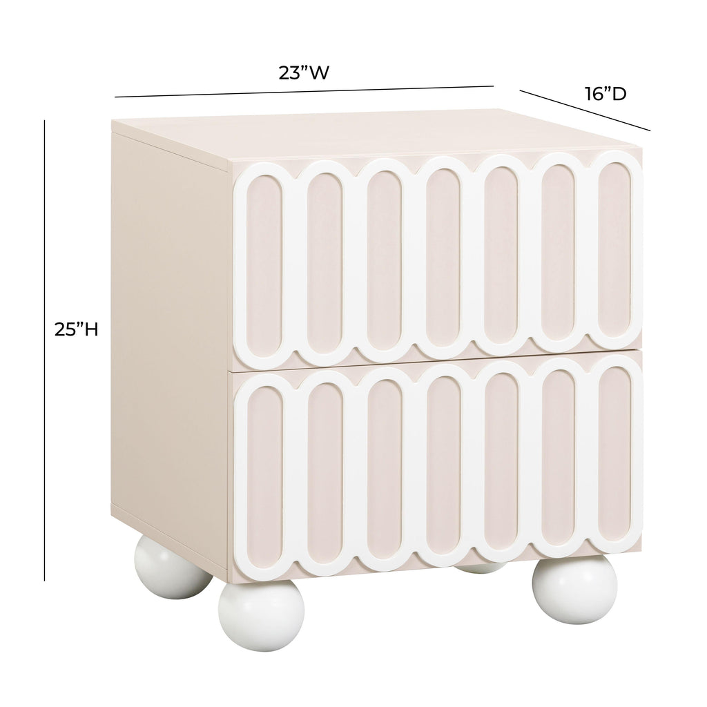 Tori 23" Motif 2-Drawer Nightstand