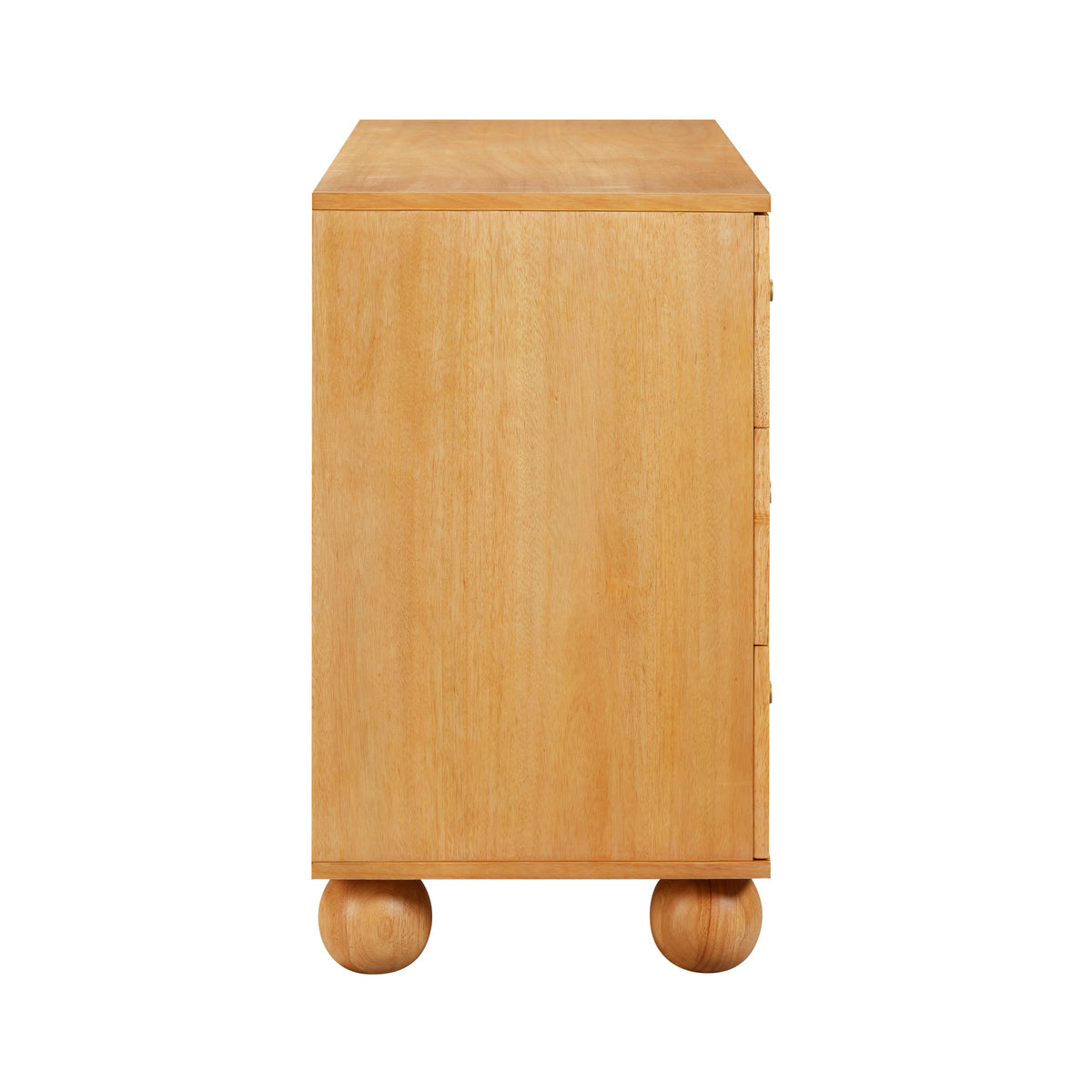 Grappa 62" Natural Wood &amp; Raffia Wavy 6-Drawer Dresser
