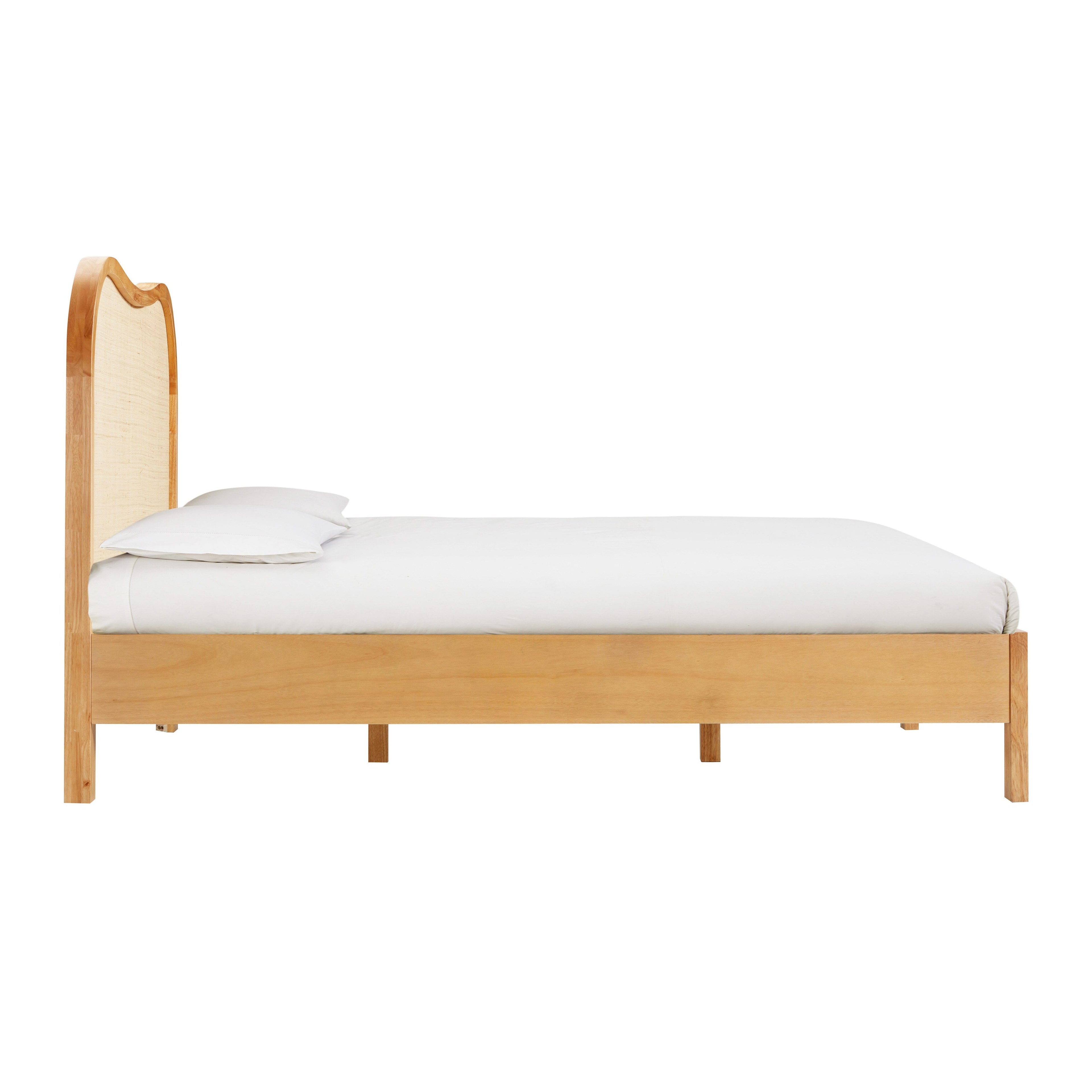 Grappa Natural Wood &amp; Raffia Bed