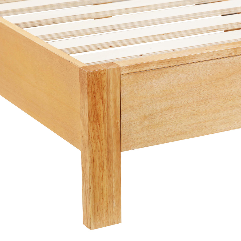 Grappa Natural Wood &amp; Raffia Bed