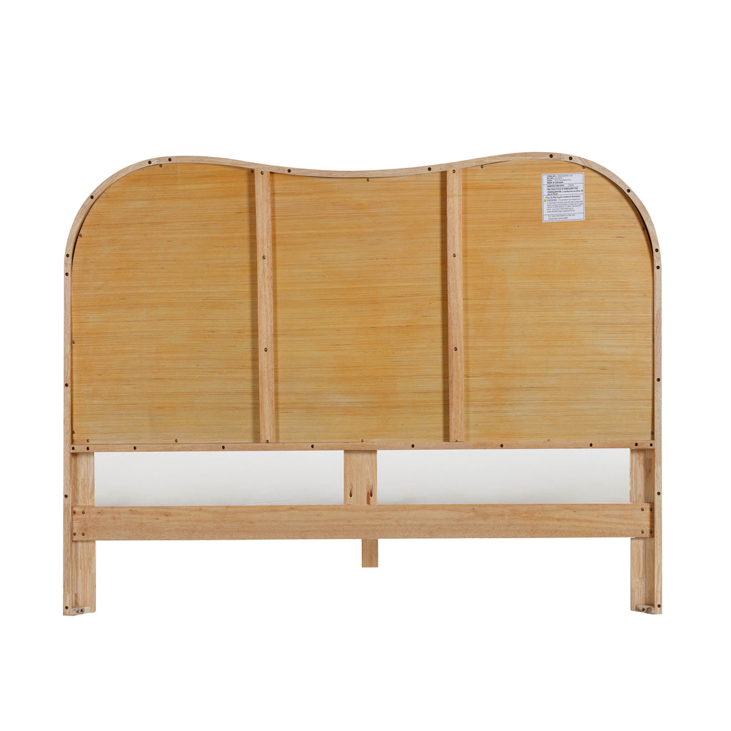 Grappa Natural Wood &amp; Raffia Bed