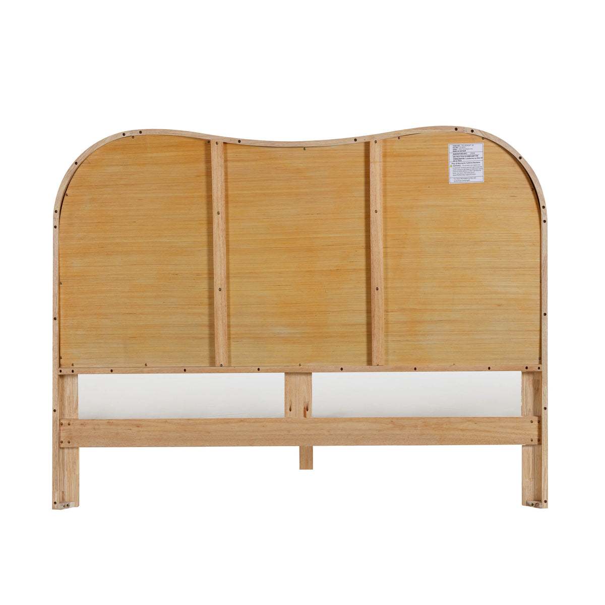 Grappa Natural Wood &amp; Raffia Bed