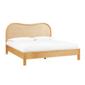 Grappa Natural Wood &amp; Raffia Bed