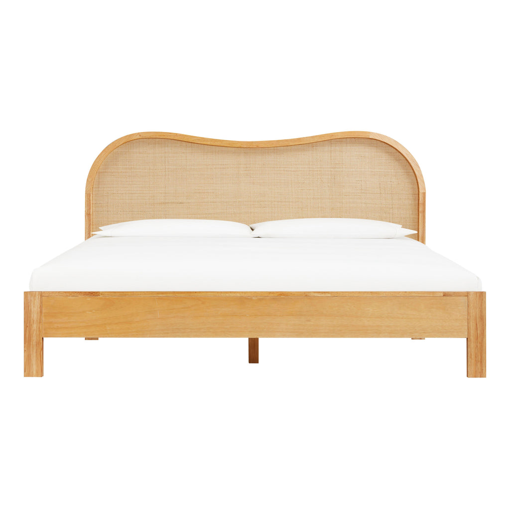Grappa Natural Wood &amp; Raffia Bed