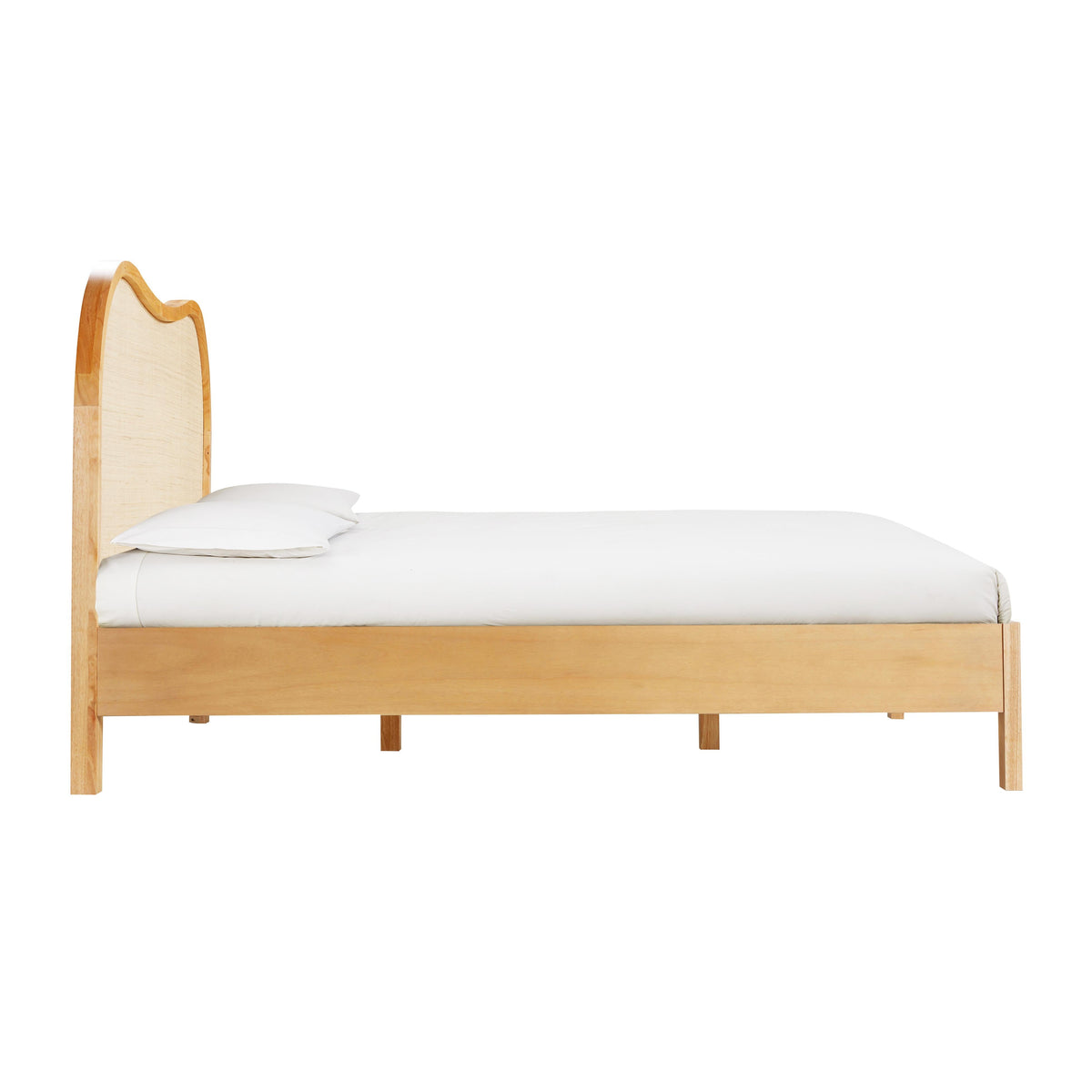 Grappa Natural Wood &amp; Raffia Bed