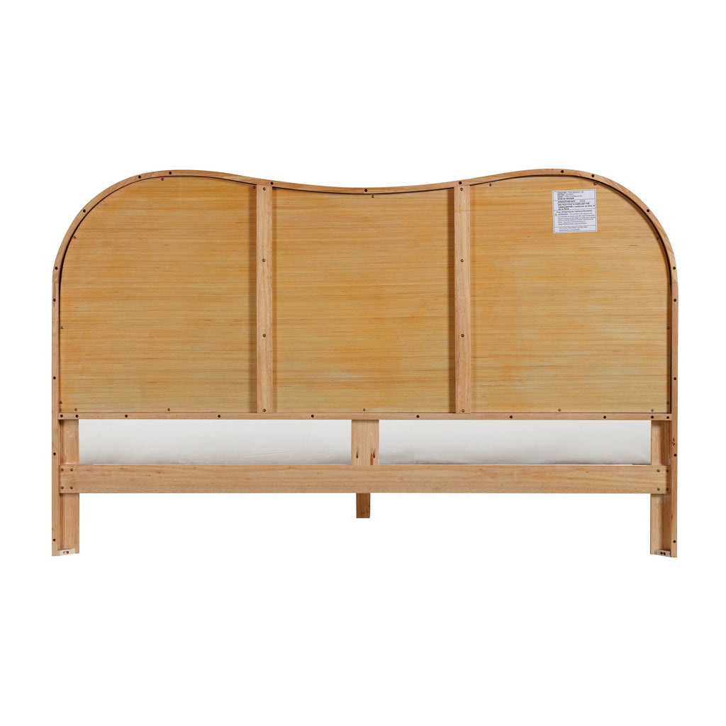 Grappa Natural Wood &amp; Raffia Bed