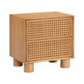 Miles 22" Natural Wood 2-Drawer Nightstand