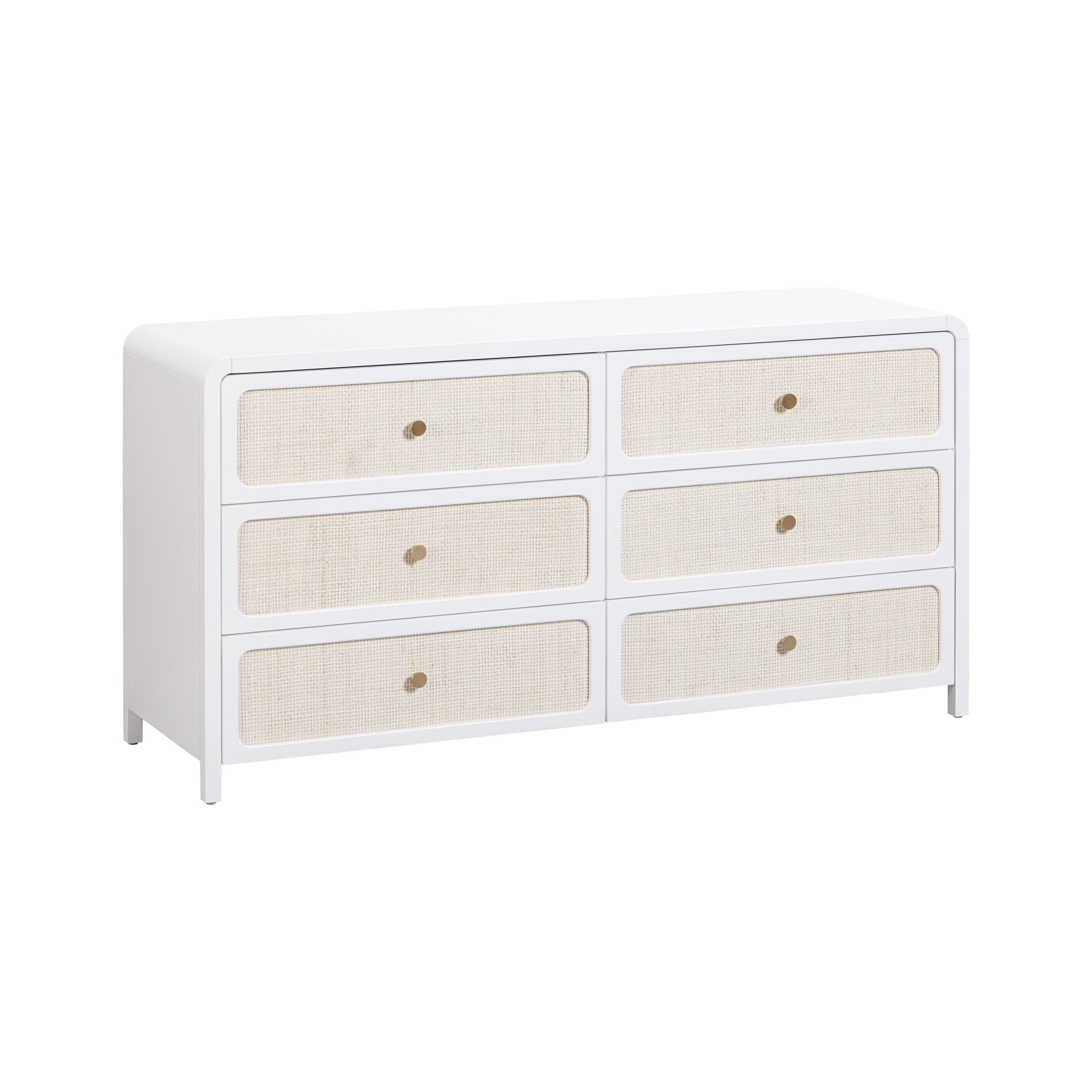 Patty 62" Rattan 6 Drawer Dresser