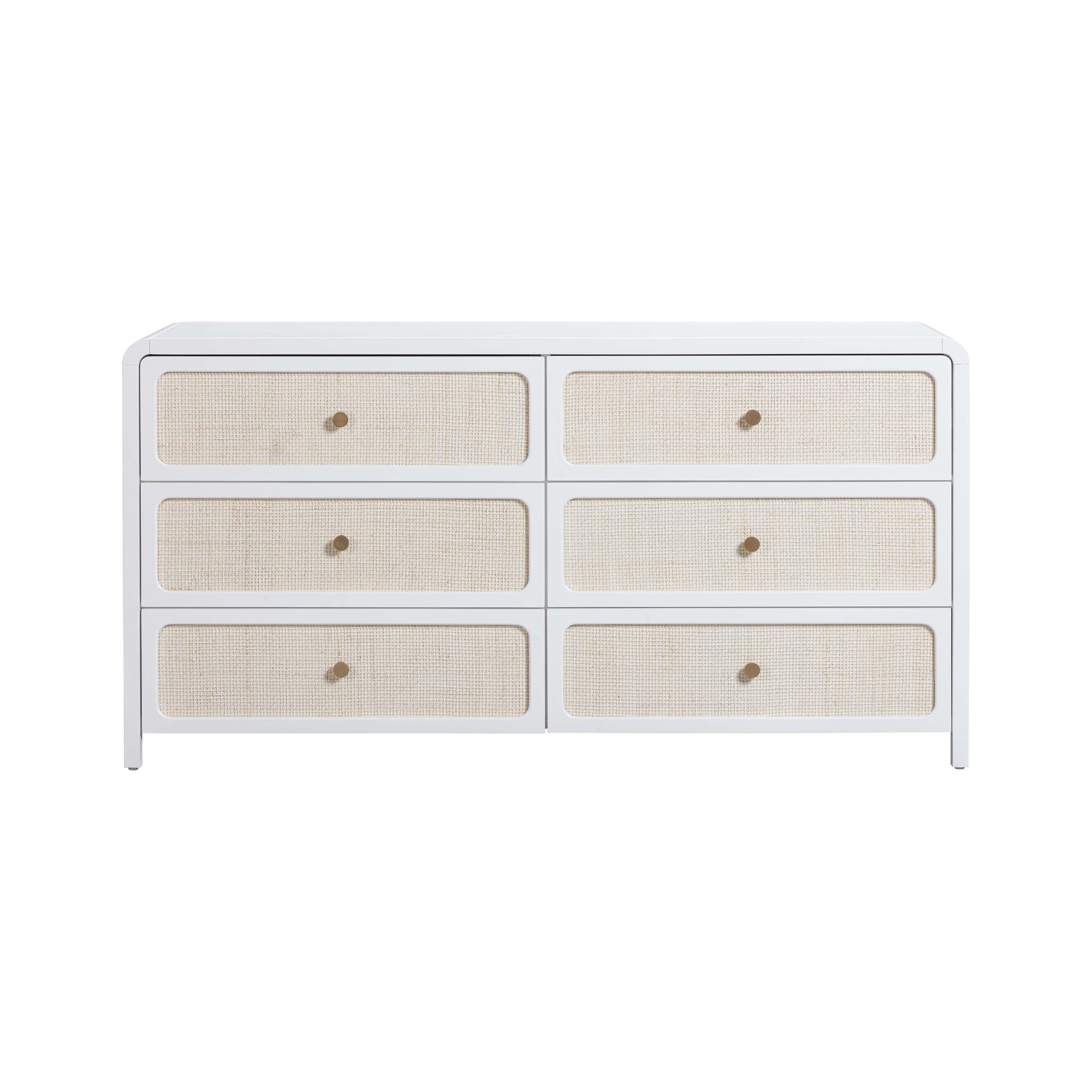 Patty 62" Rattan 6 Drawer Dresser