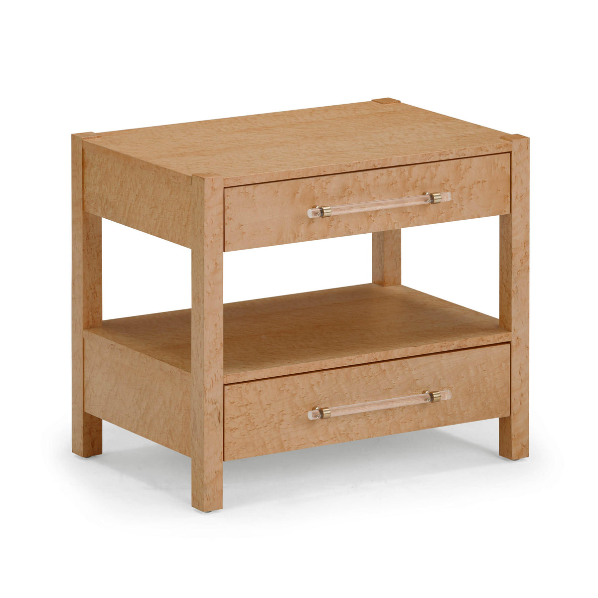 Brandyss 26" Burl 2-Drawer Nightstand — Birdseye Maple null
