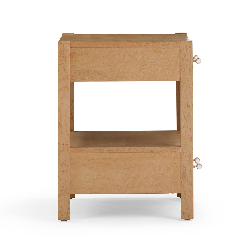 Brandyss 26" Burl 2-Drawer Nightstand