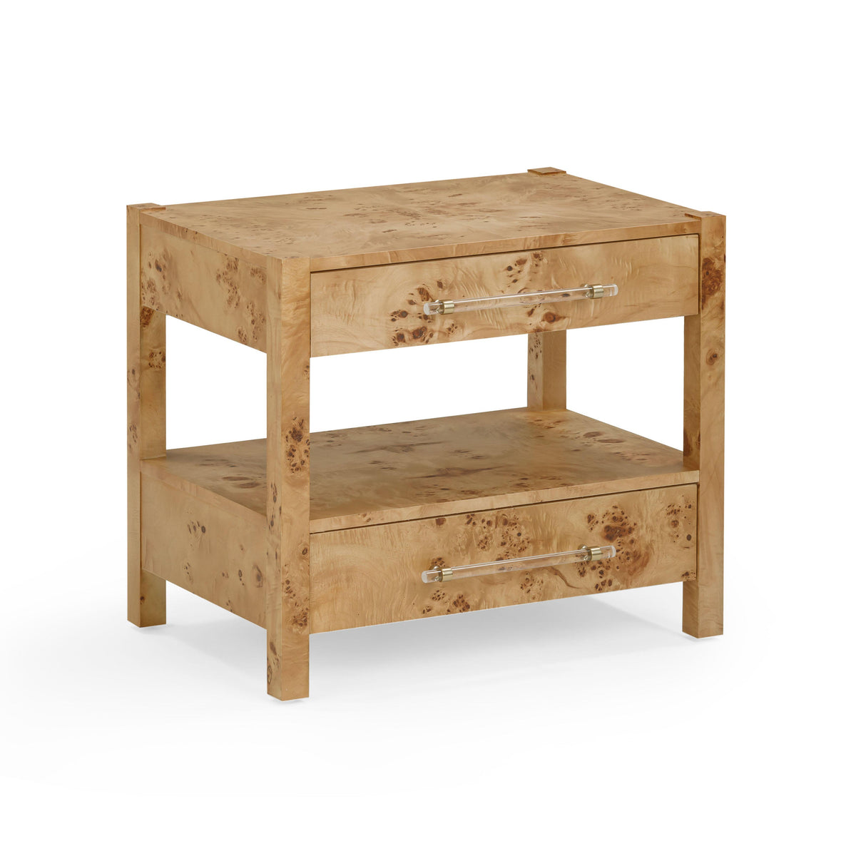 Brandyss 26" Burl 2-Drawer Nightstand — Honey null