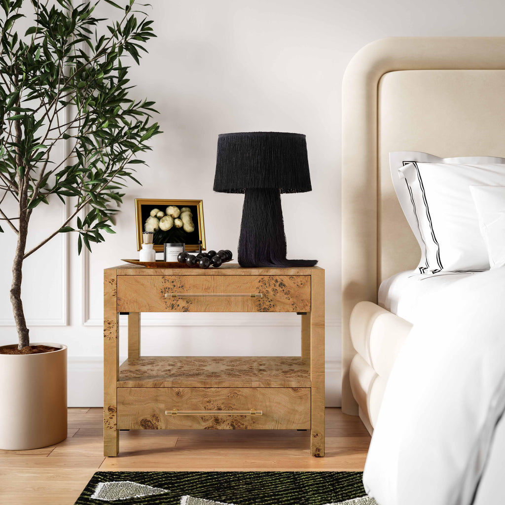 Brandyss 26" Burl 2-Drawer Nightstand