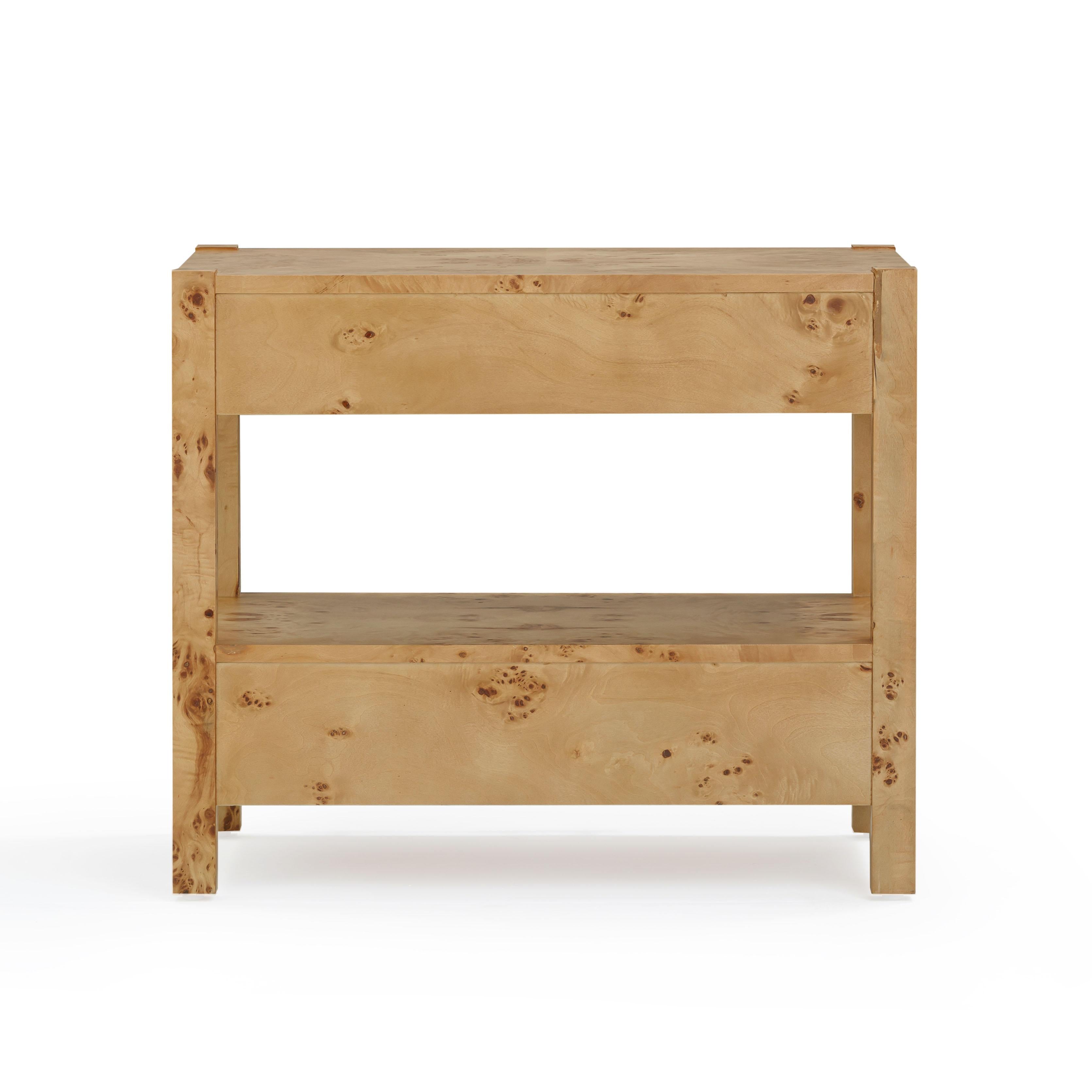 Brandyss 26" Burl 2-Drawer Nightstand