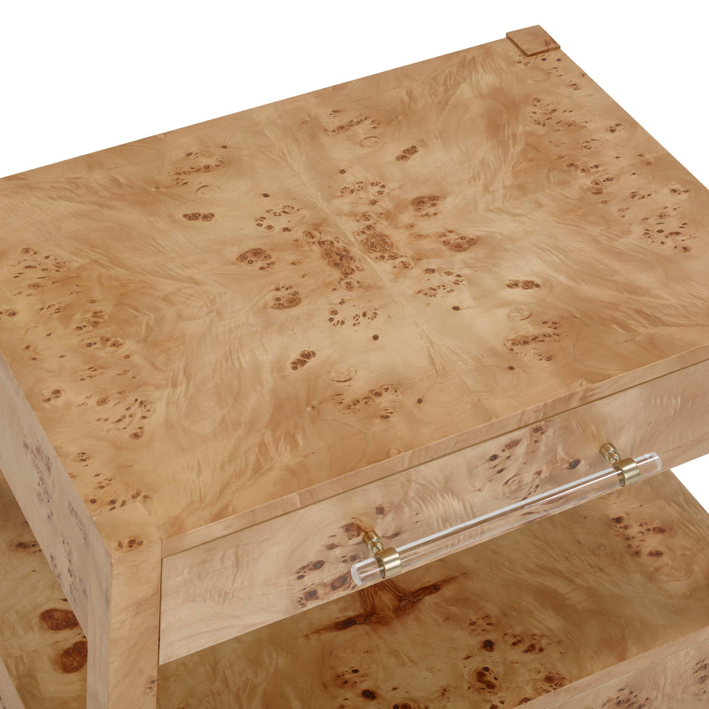 Brandyss 26" Burl 2-Drawer Nightstand