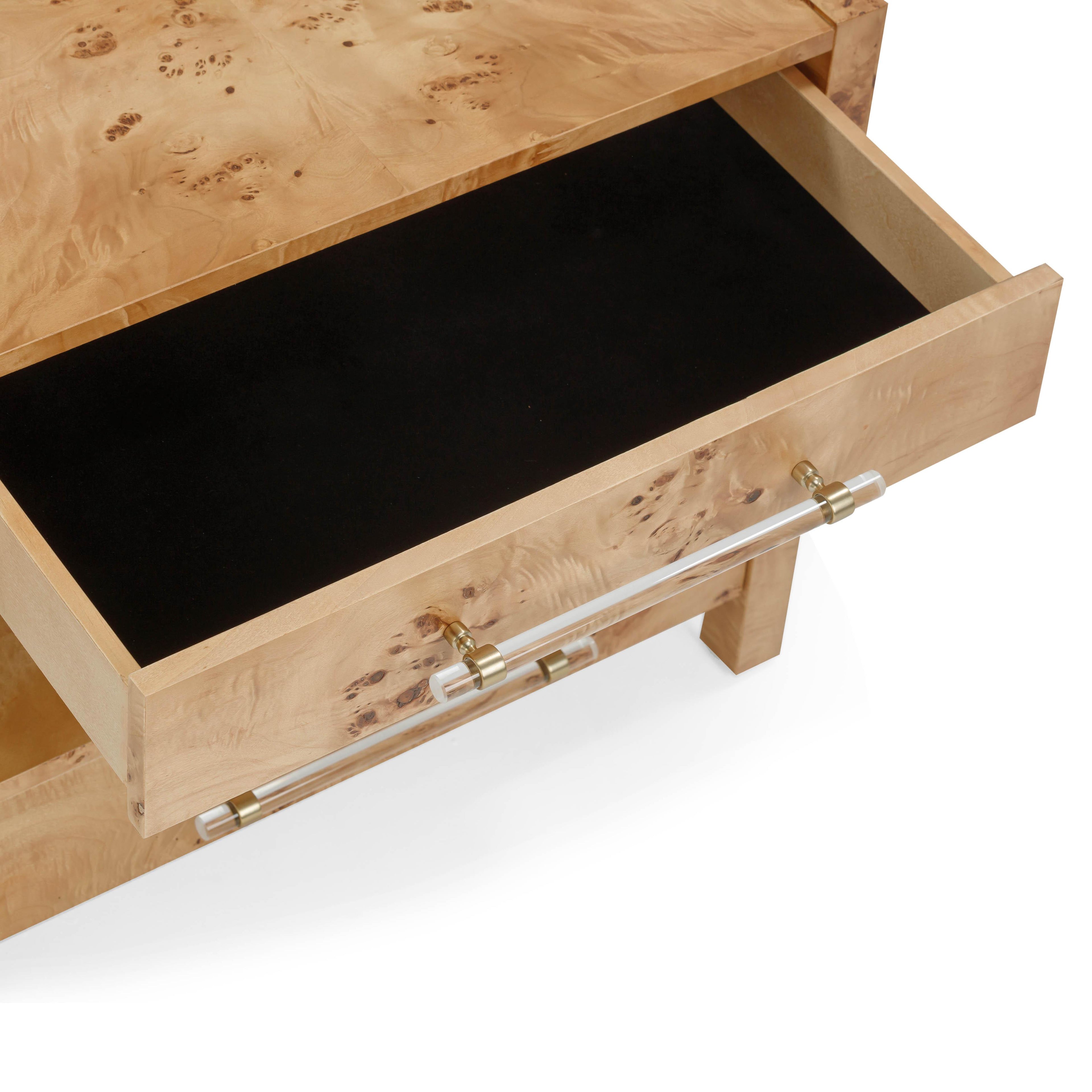 Brandyss 26" Burl 2-Drawer Nightstand