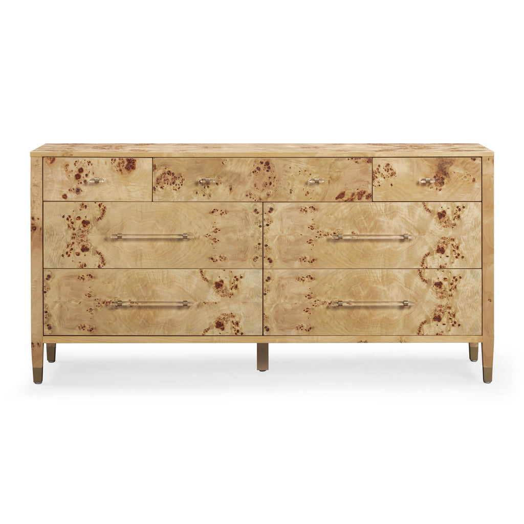 Brandyss 62" Burl 7-Drawer Dresser
