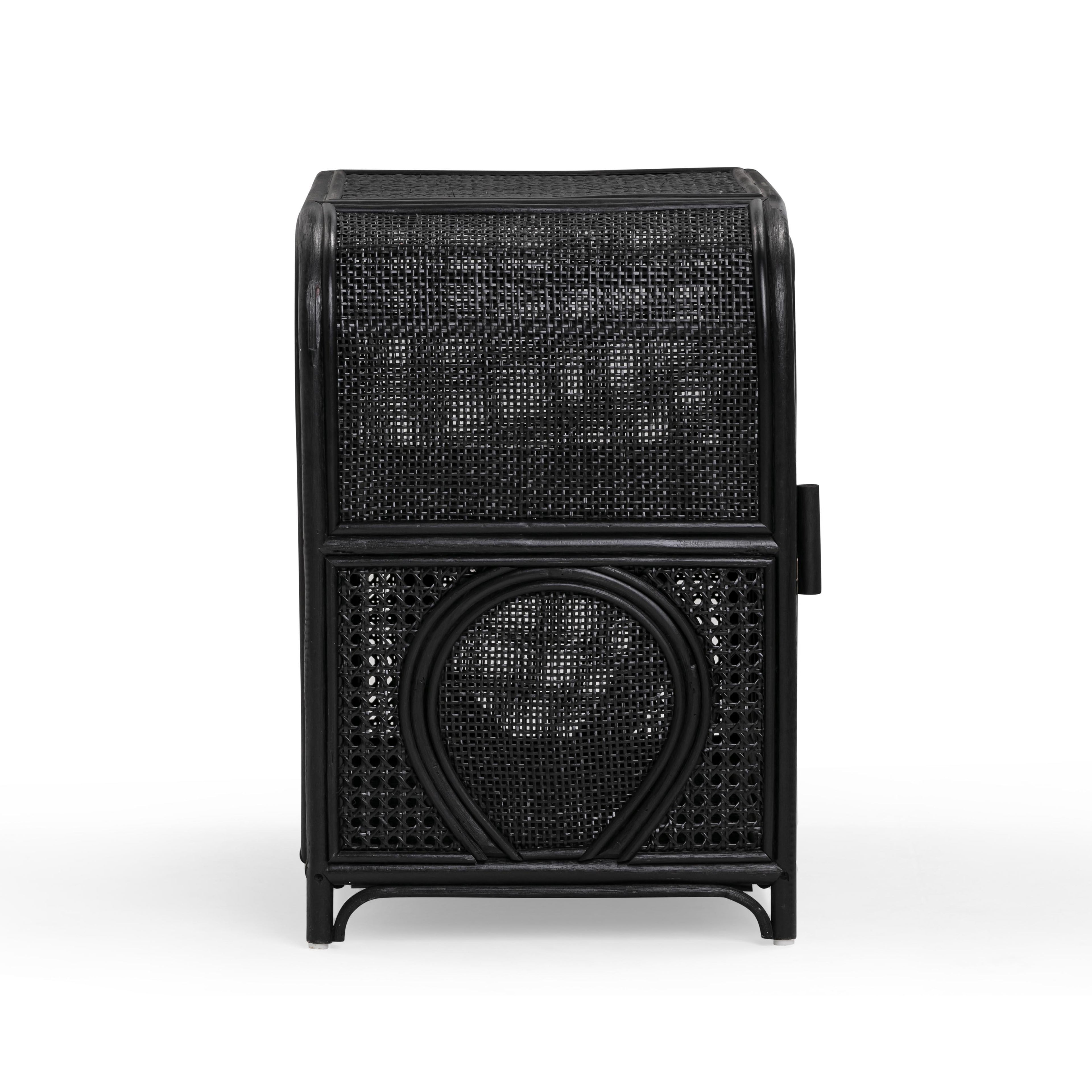 Tina 27" Rattan Nightstand With Storage