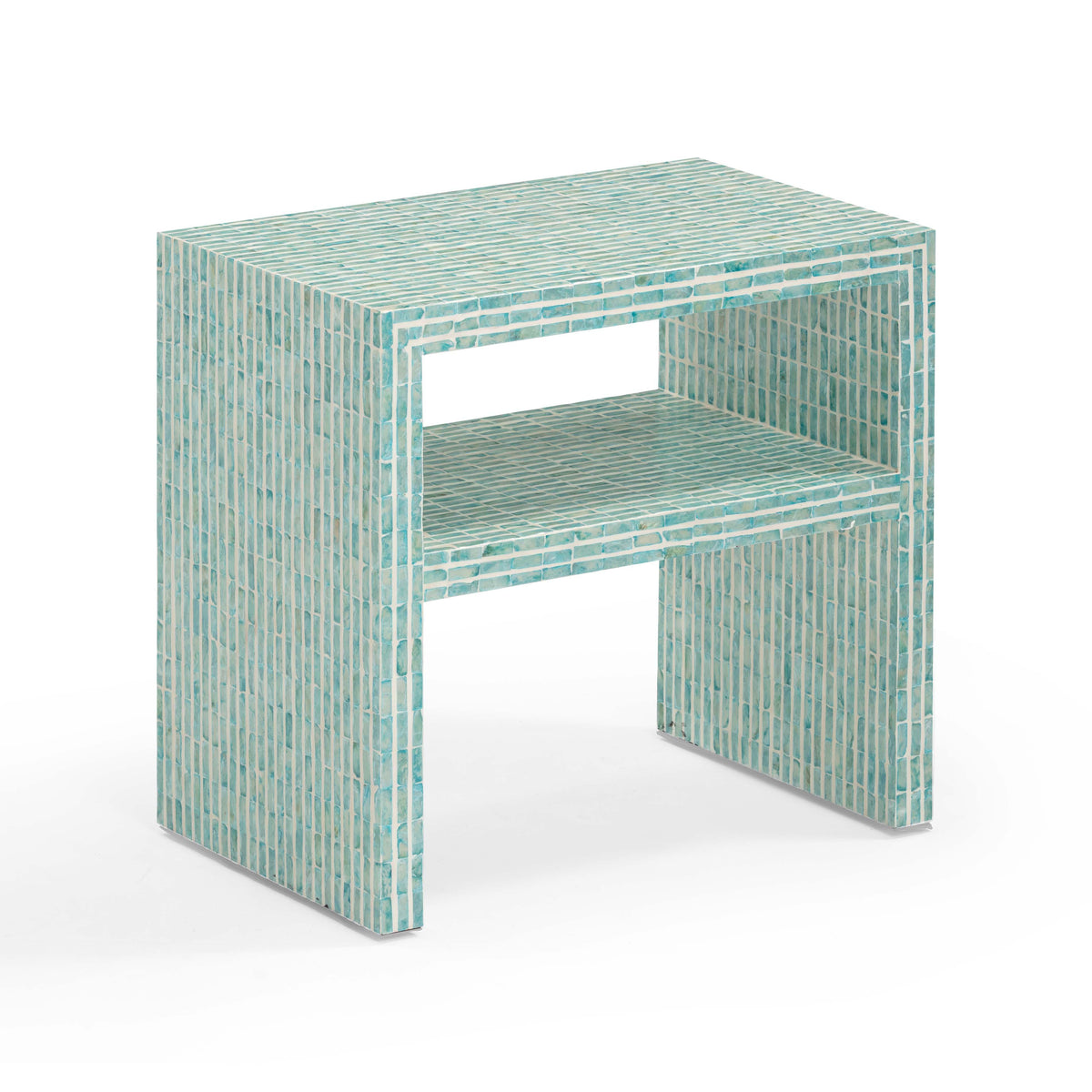 Derry 22" Capiz Shell Nightstand — Blue null