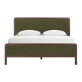 Hella Contract-Grade Velvet and Ash Wood Bed