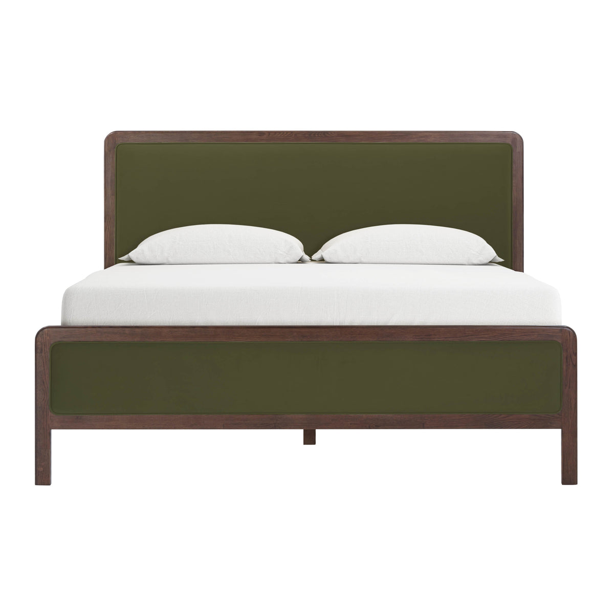 Hella Contract-Grade Velvet and Ash Wood Bed — Forest Green King