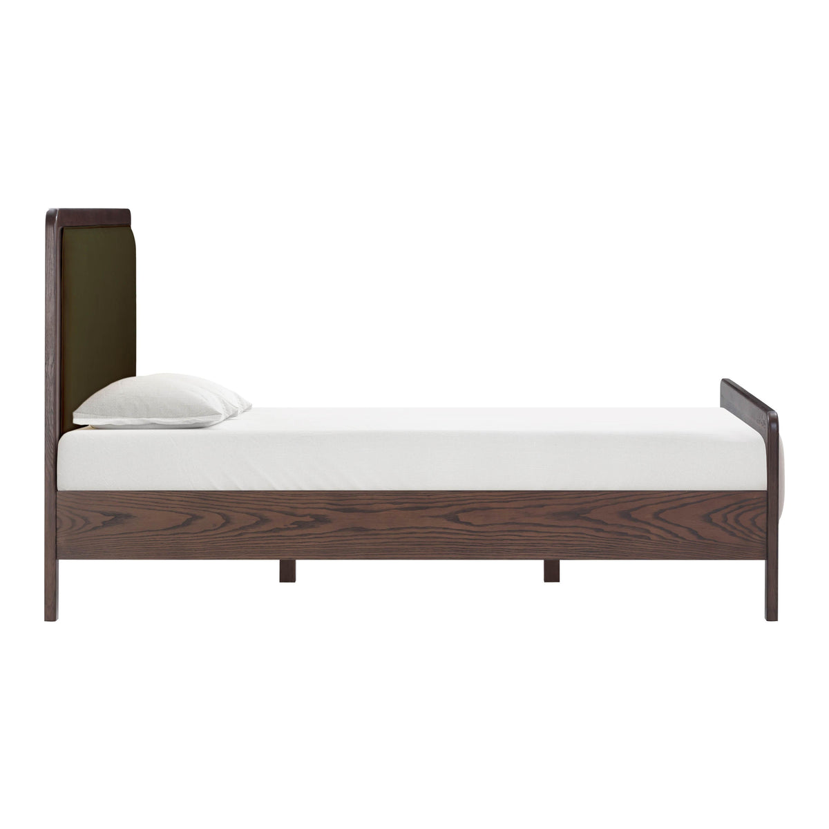 Hella Contract-Grade Velvet and Ash Wood Bed