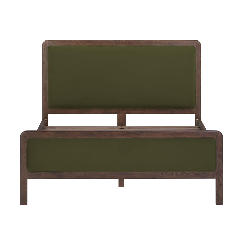 Hella Contract-Grade Velvet and Ash Wood Bed