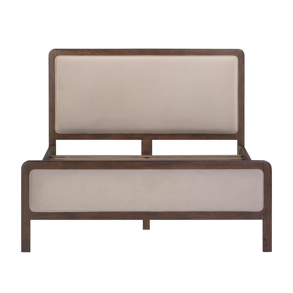 Hella Contract-Grade Velvet and Ash Wood Bed