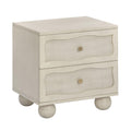 Grappa 22" Wood &amp; Raffia Wavy 2-Drawer Nightstand
