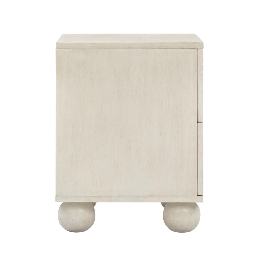 Grappa 22" Wood &amp; Raffia Wavy 2-Drawer Nightstand